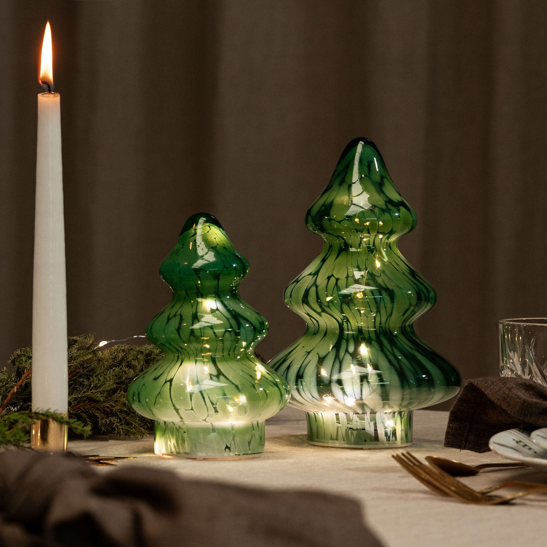 LED-Weihnachtsbaum aus Glas